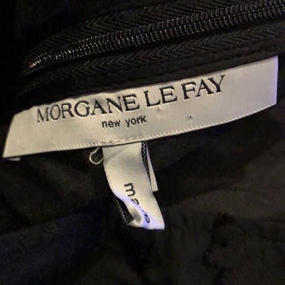 MORGANE LE FAY SIZE MEDIUM BLACK COTTON SQUARE NECK DRESS WITH POCKETS - Picture 7 of 8